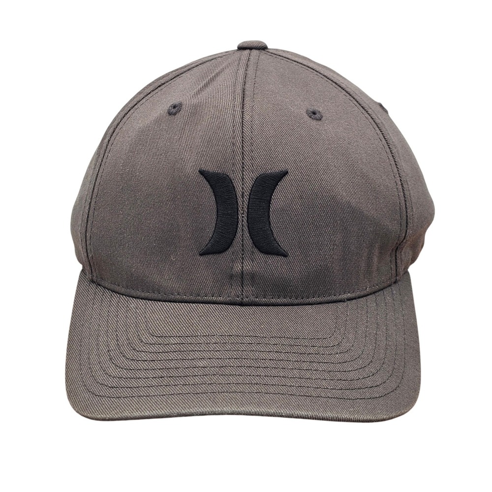 Hurley Flexfit Hat L-XL Charcoal Grey Embroidered Logo Stretch Fit Cap‎
